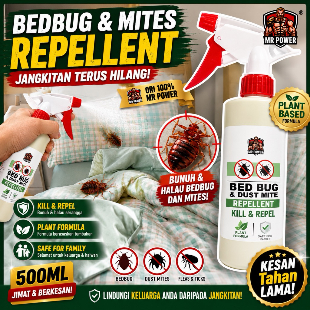 Mr Power Bed Bug & Dust Mite Control Spray 500ml | Shopee Malaysia