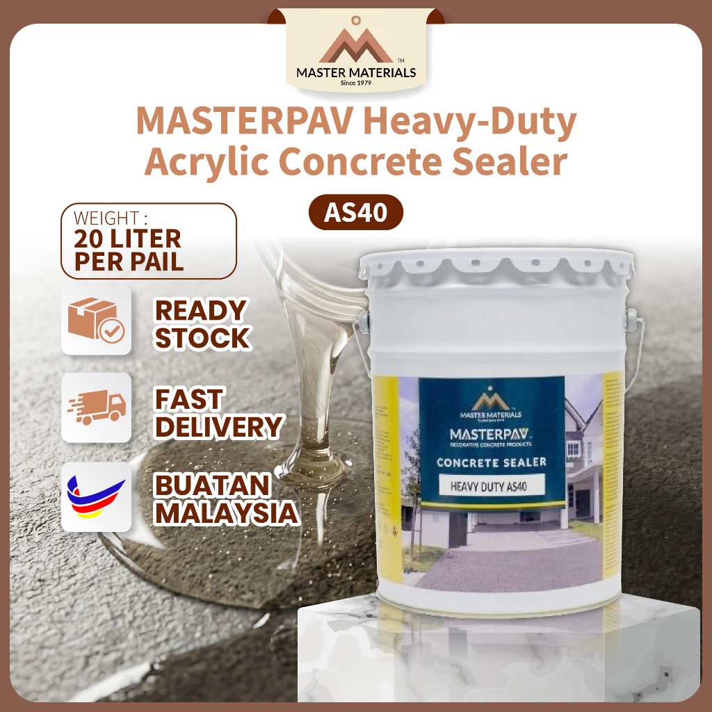 MASTERPAV Acrylic Sealer Heavy-Duty AS40 Concrete Sealer (20L) | Shopee ...