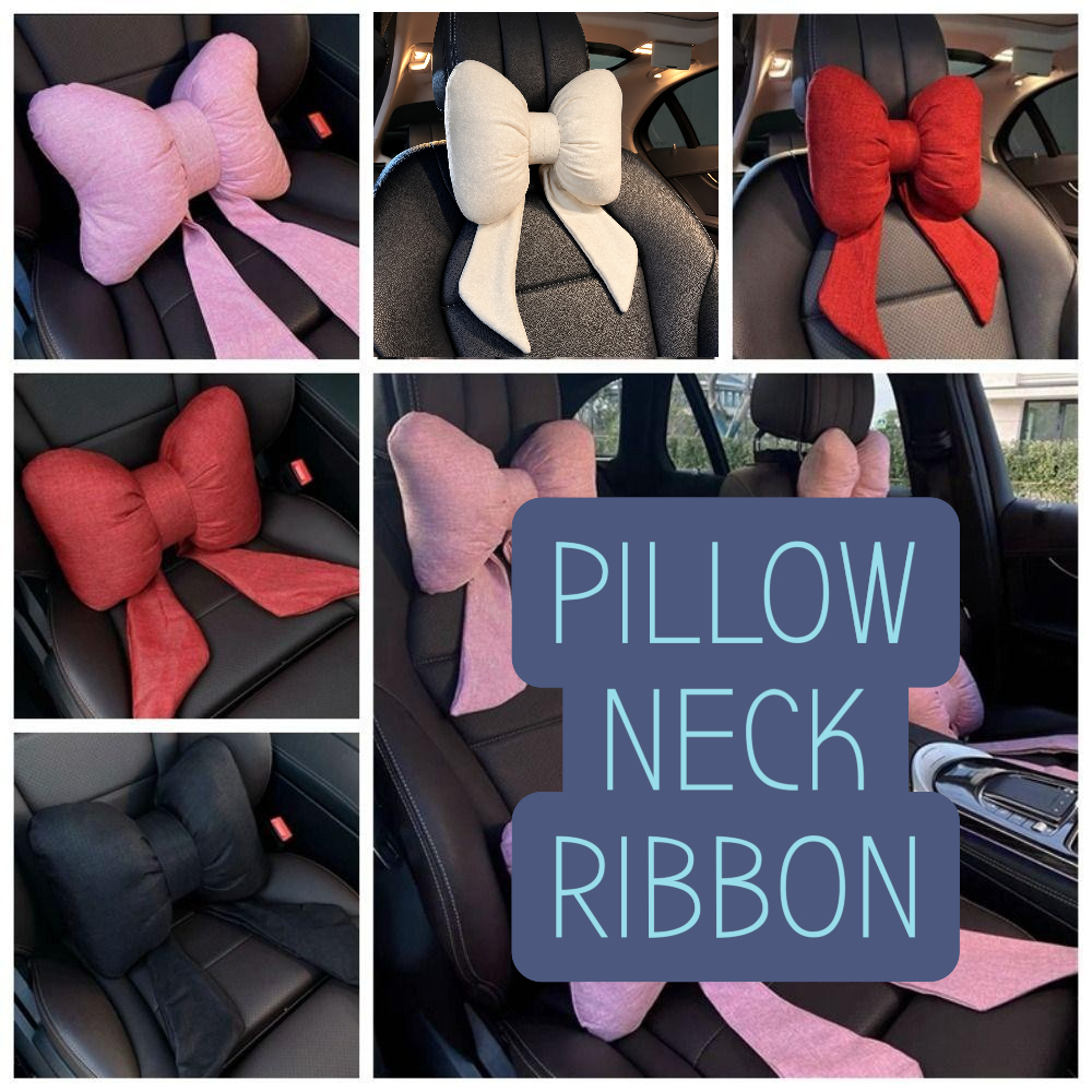 New Car Headrest, Streamer Ribbon Bow Car Neck Pillow, Neck Rest ...