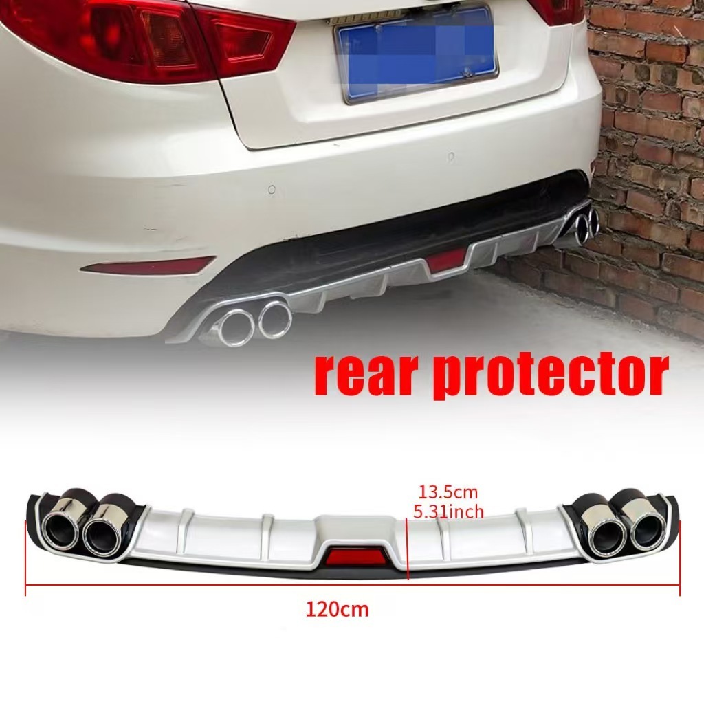 Happy Universal Car Black Rear Bumper Lip Trunk Spoiler Rear Diffuser ...