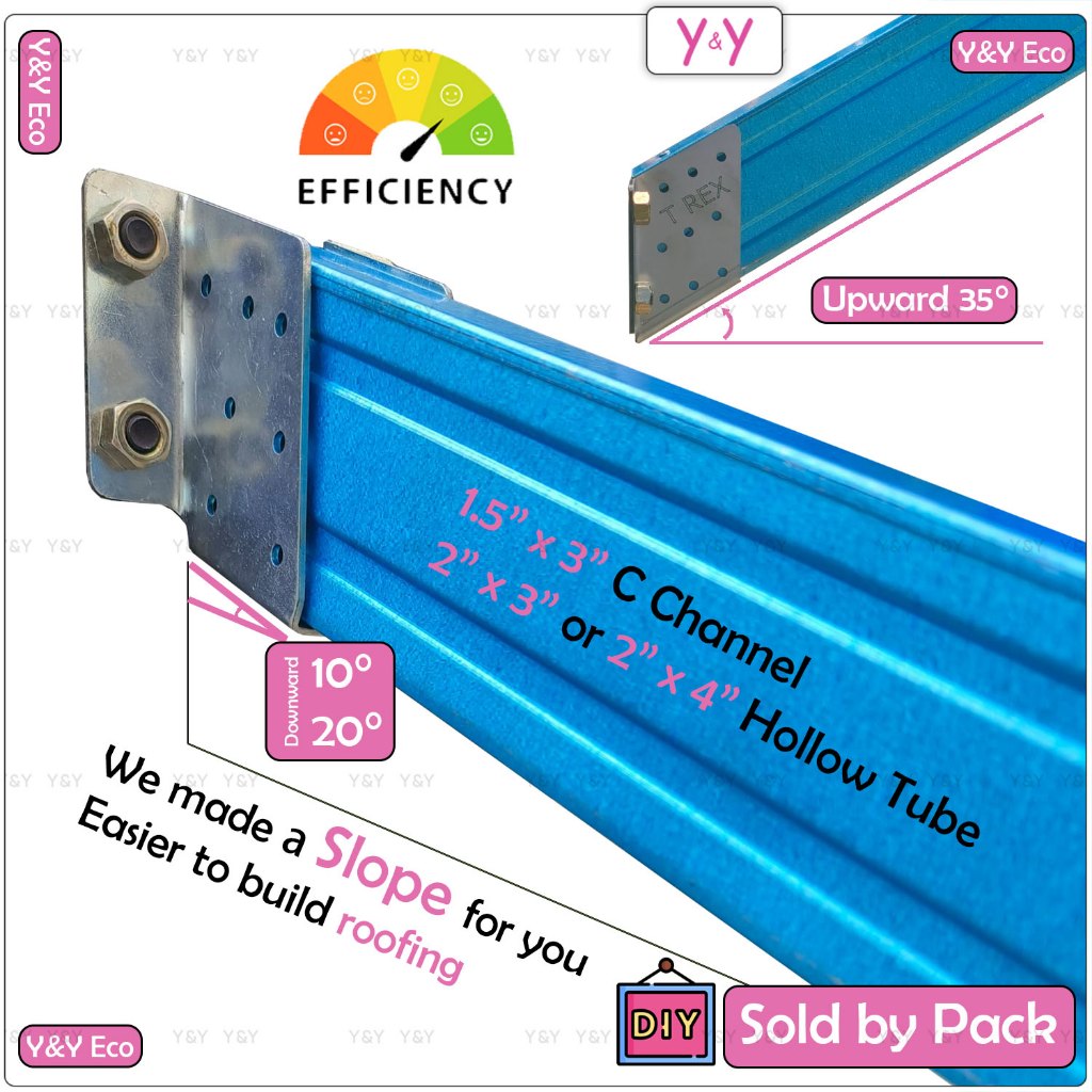Y&Y Eco C Channel Roofing Wall Mount Slope Bracket / U Connector ...