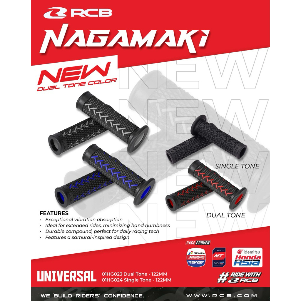 100% ORIGINAL RCB RACING BOY HANDLE GRIP THROTTLE NAGAMAKI BLACK RED ...