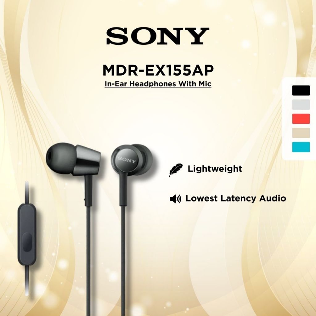 Sony In-Ear Headphones With Mic MDR-EX155AP | Shopee Malaysia