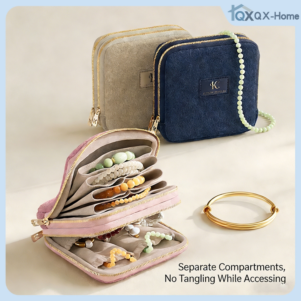 MY Crystal Velvet Jewelry Storage Pouch Portable Bag Anti-Tangle Travel ...