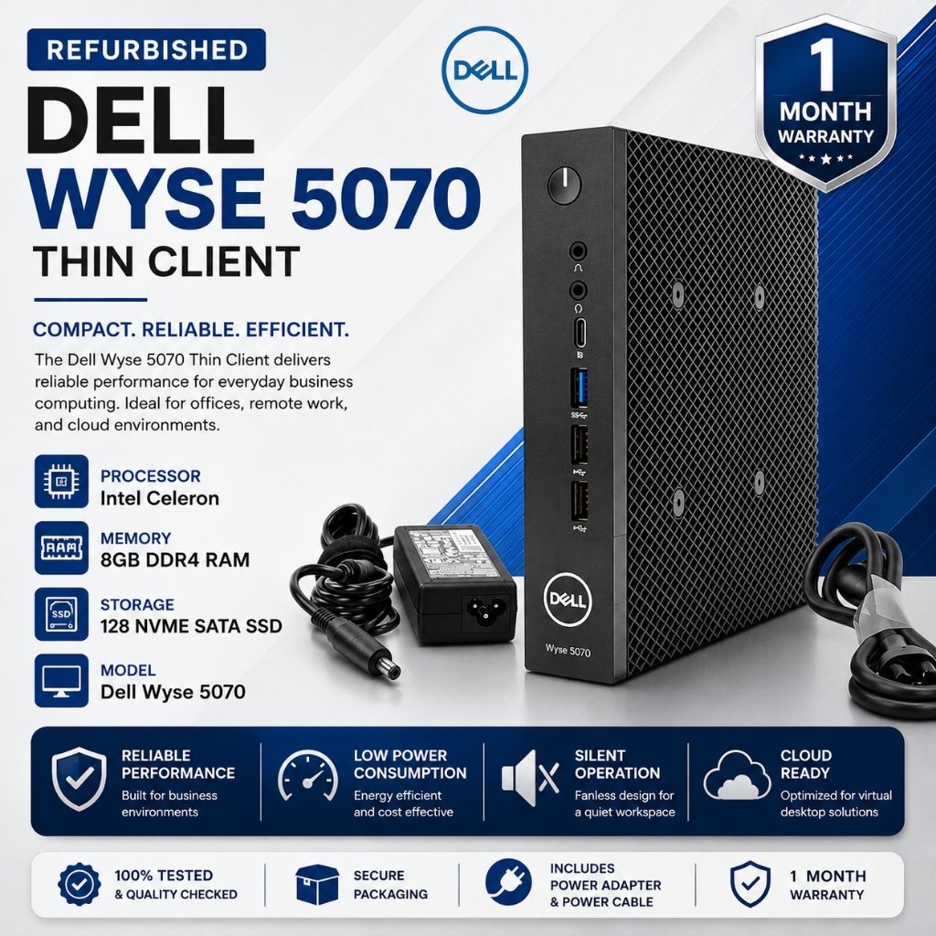 Dell Wyse 5070 Thin Client | Intel Celeron J4105 | 8GB DDR4 RAM | 128GB ...