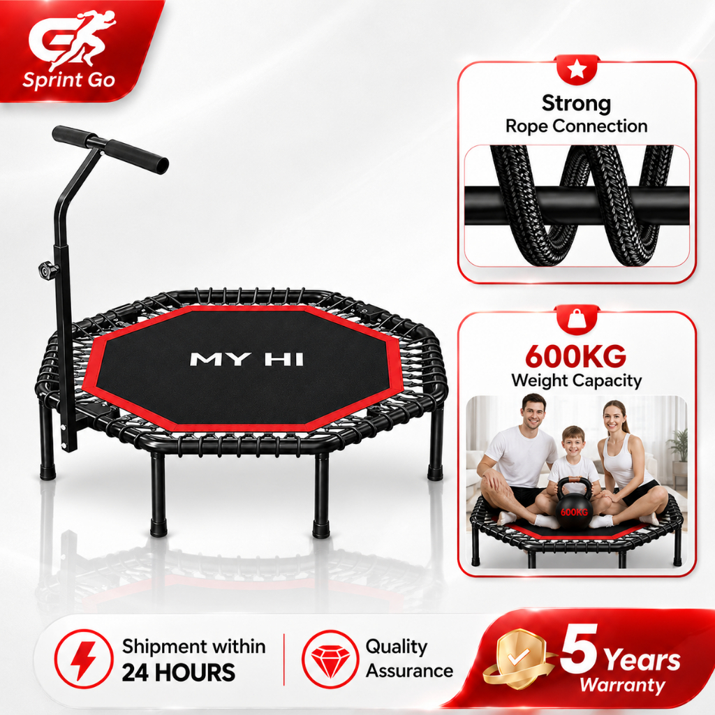 Trampoline Fitness with Handle Heavy Duty Bungee Rebounder Mini ...
