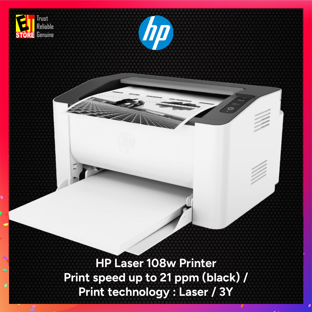 HP LASERJET 108W (4ZB80A) (Print, 20ppm Black, Manual Duplex, Wireless ...