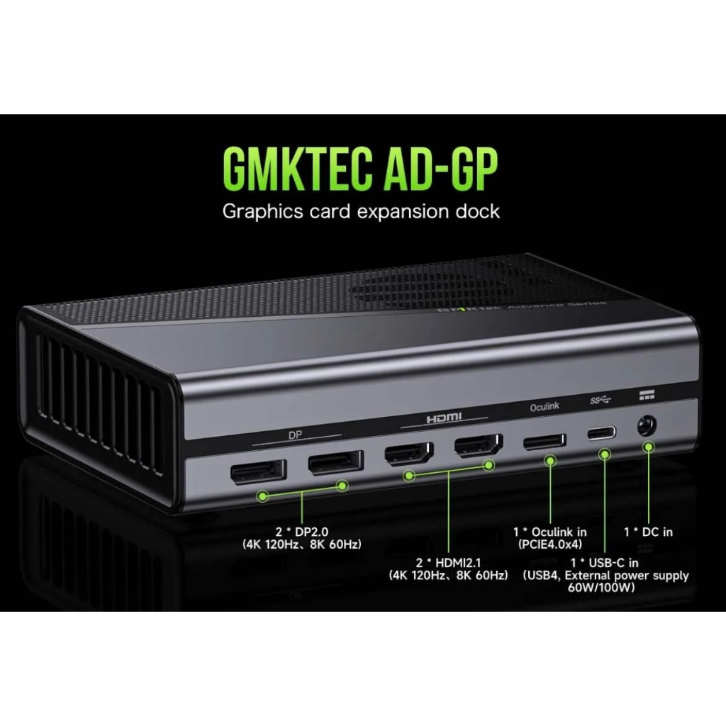 2026 GMKtec AD-GP1 GMK tec AMD 7600M XT (UKPlug) External GPU Docking ...