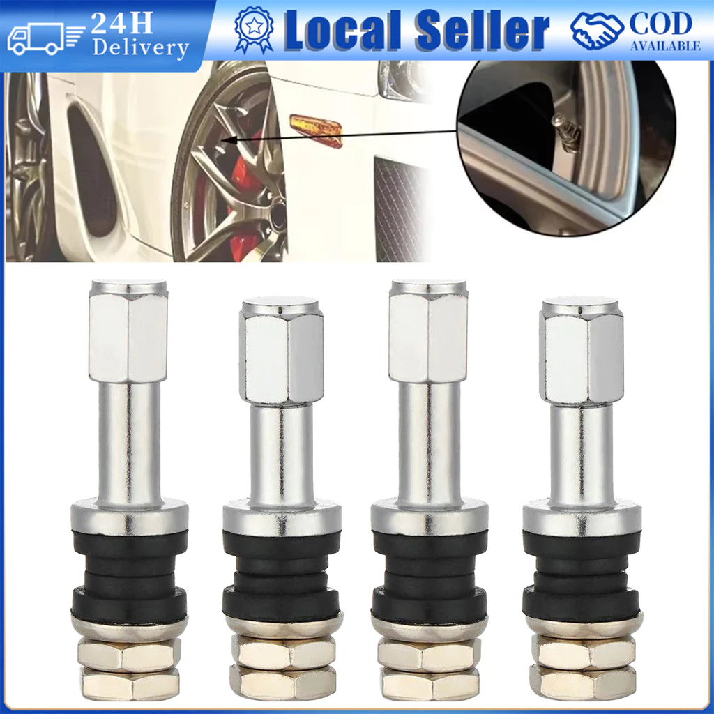 (1 pcs) tubeless tyre wheel valve car auto Stainless kepala tubeless ...