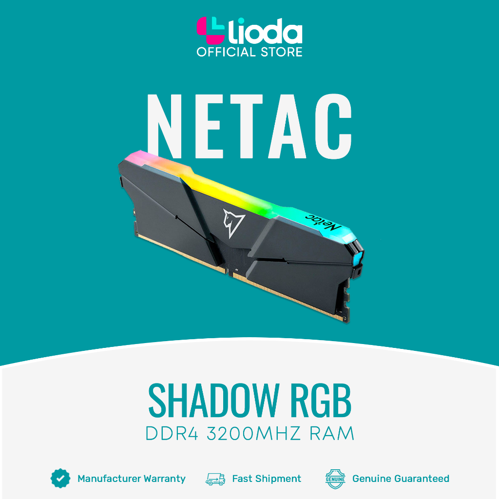 Netac Shadow RGB DDR4 3200MHZ Gaming RAM (8GB / 16GB) | Shopee Malaysia