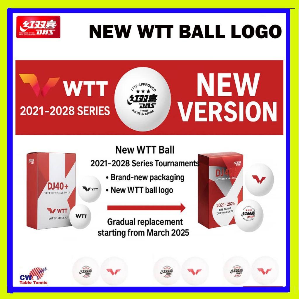 DHS WTT DJ40+ WTT T.T. Ball 3star , DHS BALL 2021-2028 SERIES NEW ...