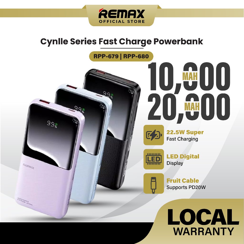 [ CCC ] REMAX RPP-679/RPP-680 10000MAH/20000MAH CYNLLE SERIES 20W+22.5W ...