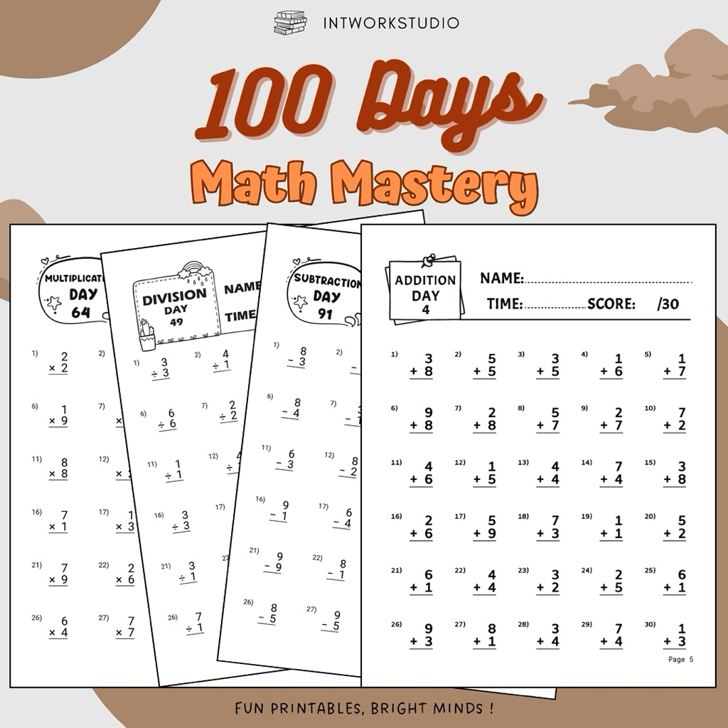 100 Days Mathematics Mastery (ADDITION, SUBTRACTION, MULTIPLICATION ...