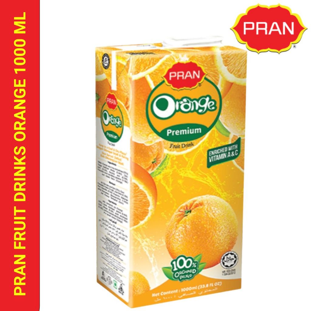 Pran Fruit Drinks - Orange 1 Liter 12pcs. | Shopee Malaysia