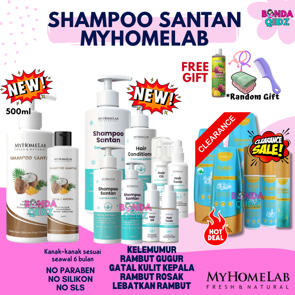 SHAMPOO SANTAN MYHOMELAB Rawat Masalah Rambut Gugur Botak Kelemumur ...