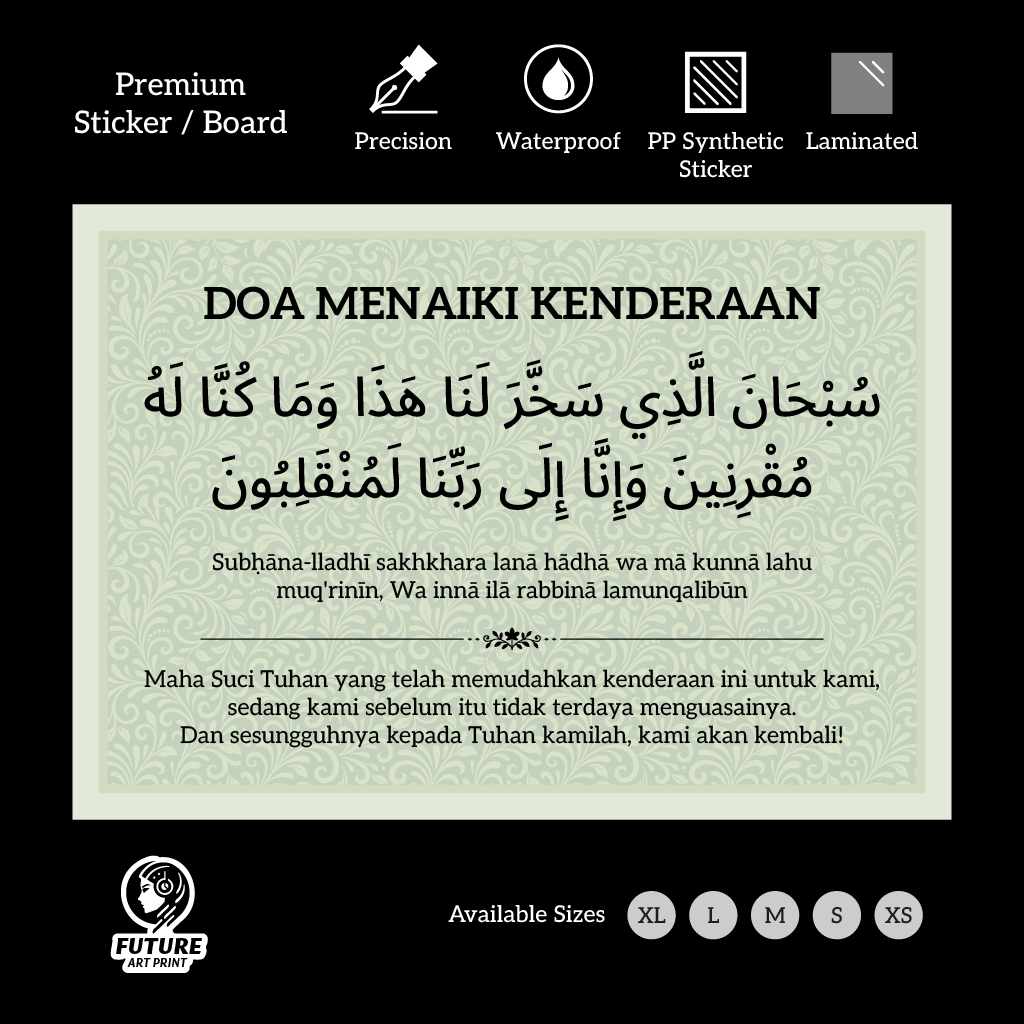 Doa Menaiki Kenderaan. Sticker Stiker Pelekat Sign. | Shopee Malaysia