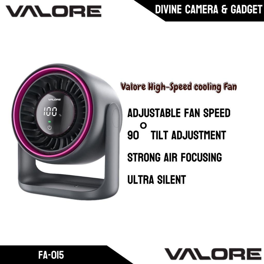 Valore FA-015 Desktop Circulation Fan Adjustable Fan Speed Ultra Silent ...