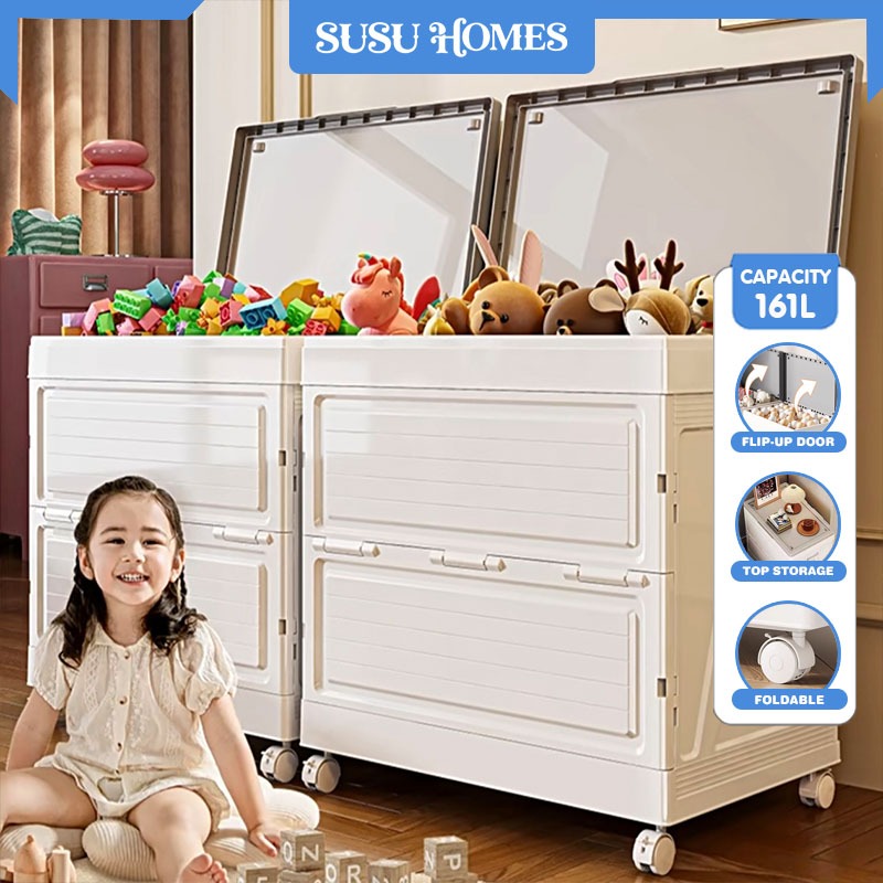 SUSU HOMES Large Capacity Toy Storage Box Foldable Multi-functional ...