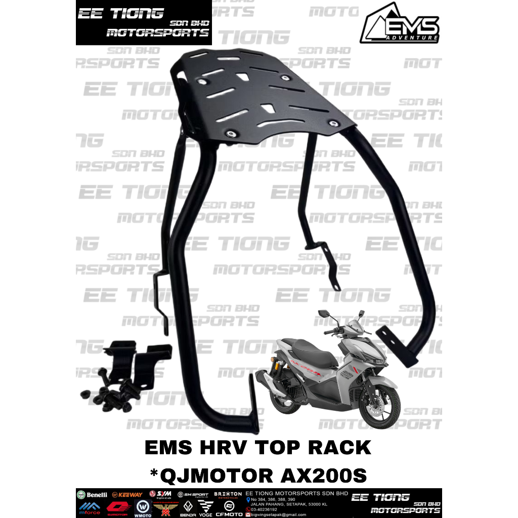 EMS HRV HEAVY DUTY TOP RACK FOR QJMOTOR AX200S LAST STOCK OFFER PROMOSI ...