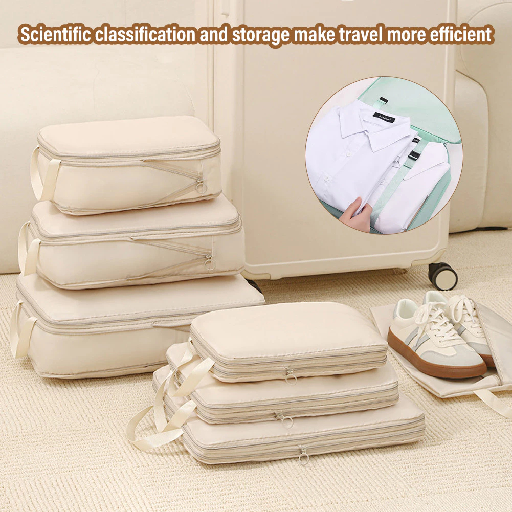 4 Set Compression Packing Cubes for Travel Luggage Organizer Bags ...