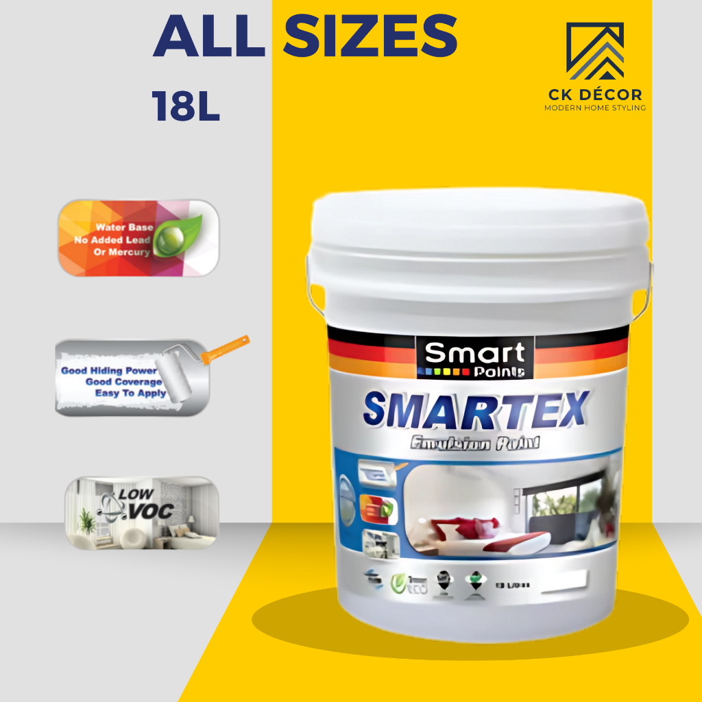 18L Smart Smartex Emulsion Paint 9102 White Color Only | Shopee Malaysia