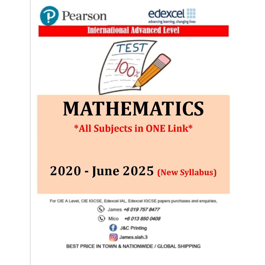 Edexcel A Level IAL Past Year Papers Mathematics WMA11 - WMA14 ( All ...