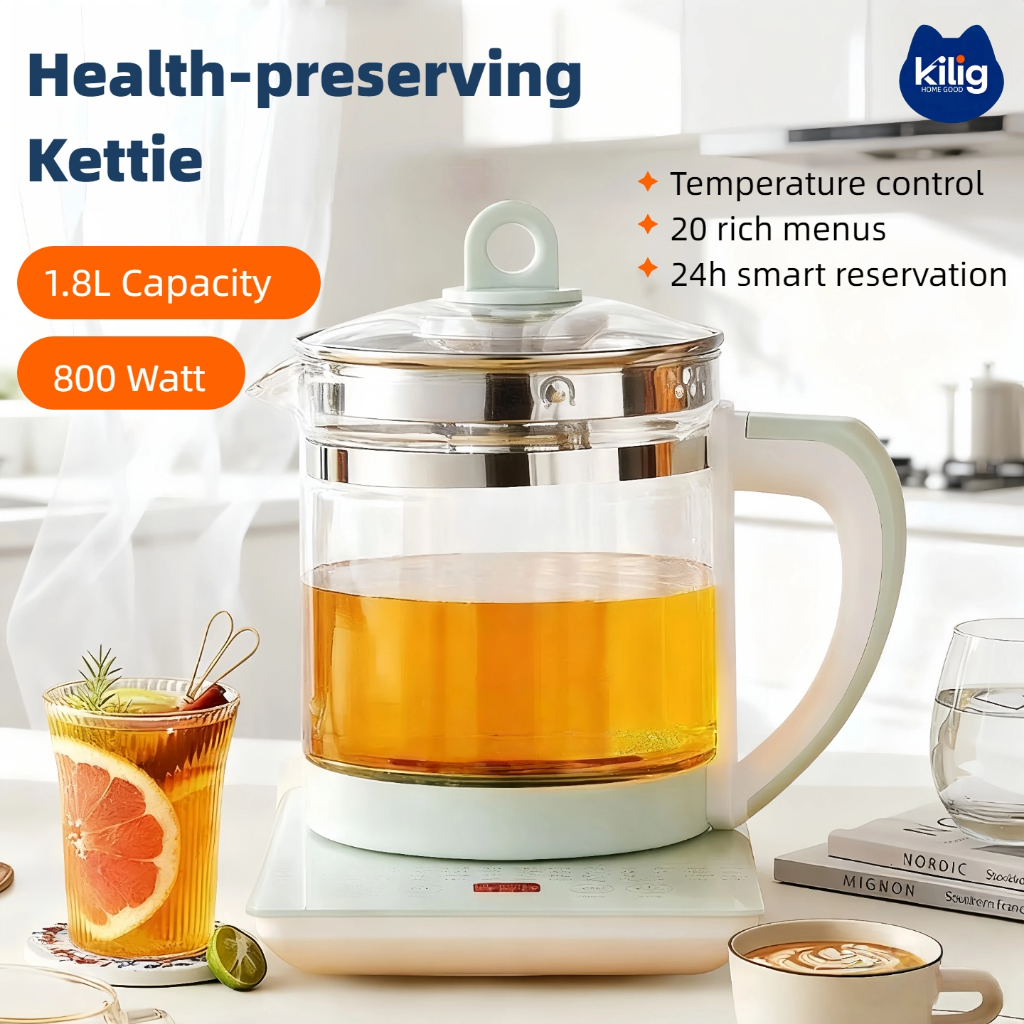 1.8L Health Pot Electric Kettle Portable Multi Cooker Tea Dessert ...