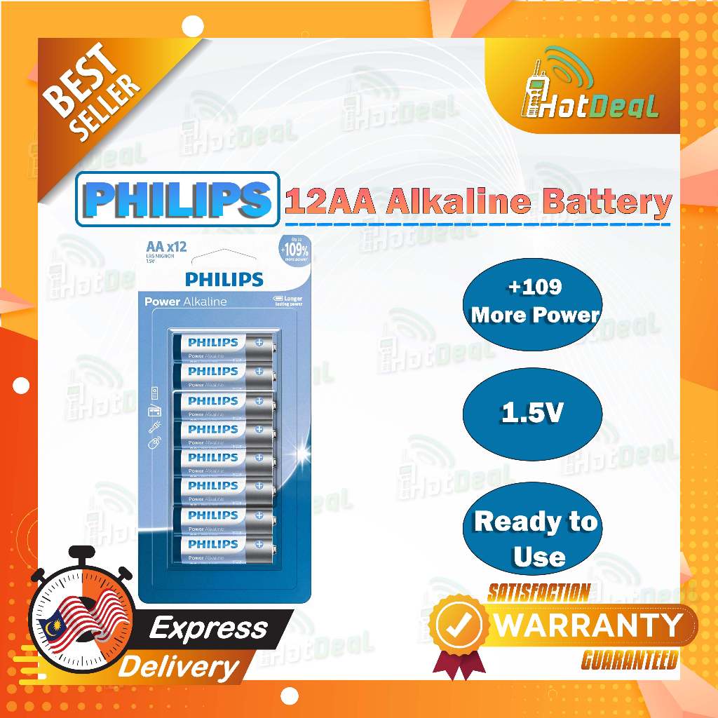 Philips 12AA Power Alkaline Battery | Shopee Malaysia