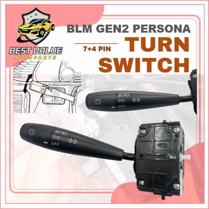 PROTON BLM GEN2 PERSONA TURN SIGNAL SWITCH ONLY HEAD LAMP SWITCH BLACK ...
