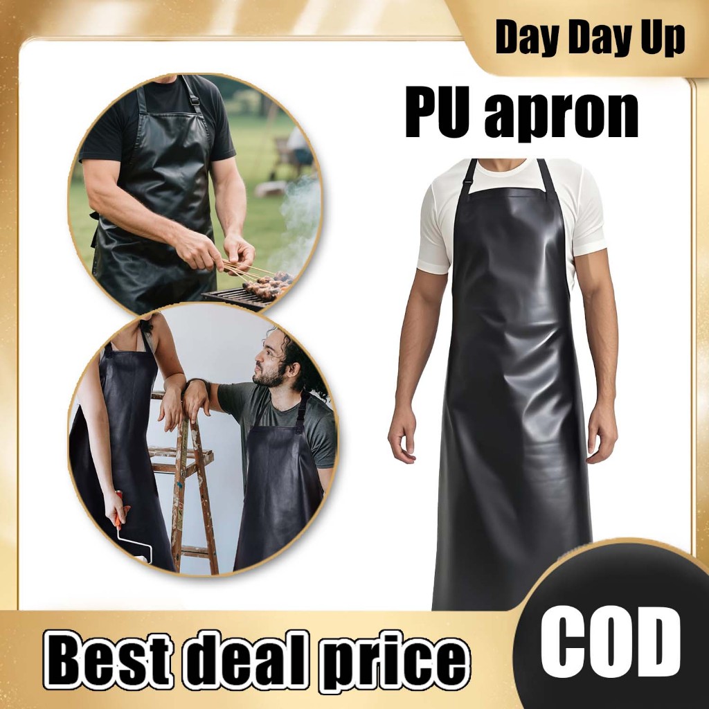 Berkualiti PU leather apron, household Anti-Tear scratch-resistant ...