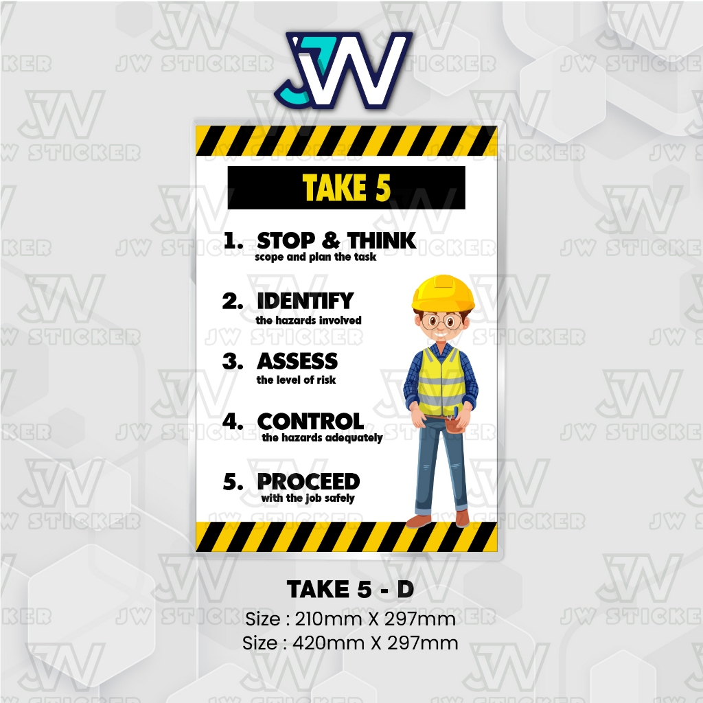 Take 5 Laminated Poster / Safety First / Utamakan Keselamatan ...