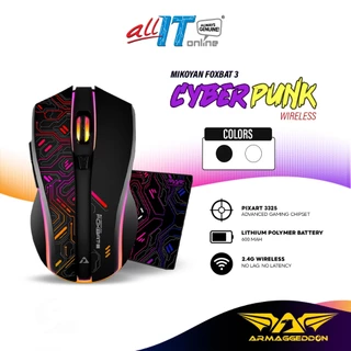Armaggeddon Mikoyan Foxbat 3 CyberPunk Wireless Gaming Mouse with PixArt 3325 Sensor, 600MAH Battery, with Mousepad