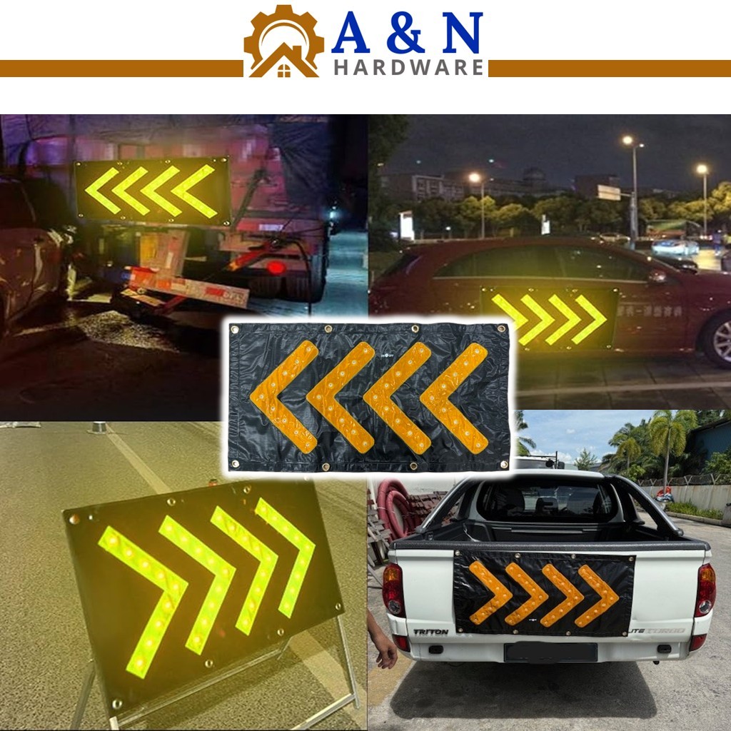 Magnetic LED Light Fabric Arrow Sign Flashing Directional Indicator ...