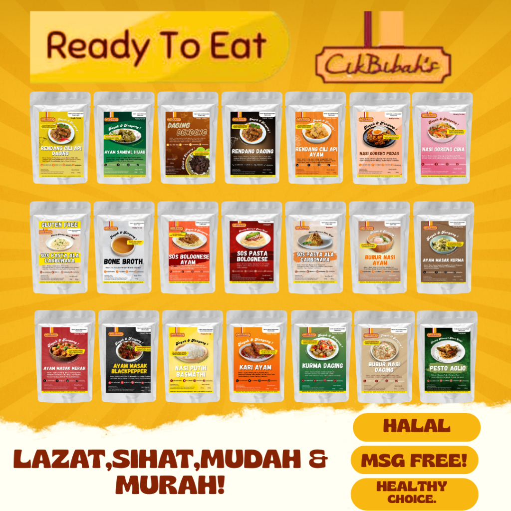 🍚RTE Cik Bibah Makanan Ready To Eat Lauk Kampung Sedap | Travel,Camping ...