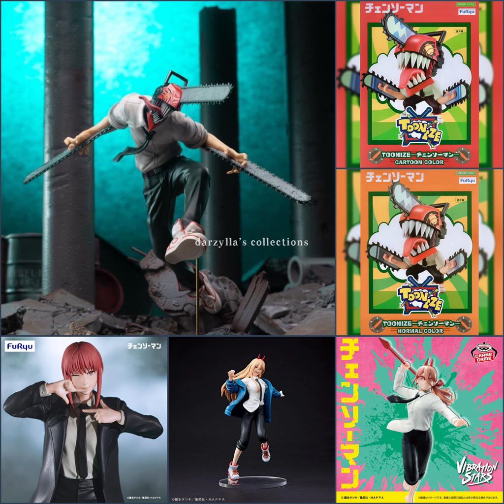 FURYU Toonize CSM Makima Exceed Figure Denji Power Pochita Aki Himeno ...