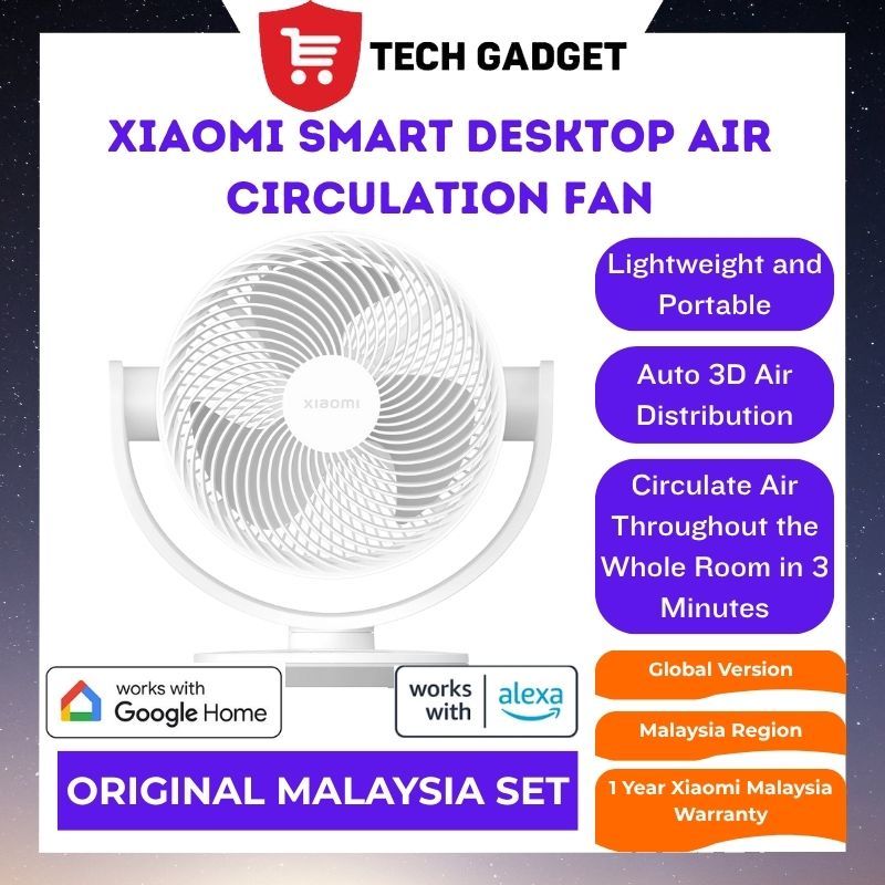 Xiaomi Smart Desktop Air Circulation Fan | Auto 3D Air Distribution ...