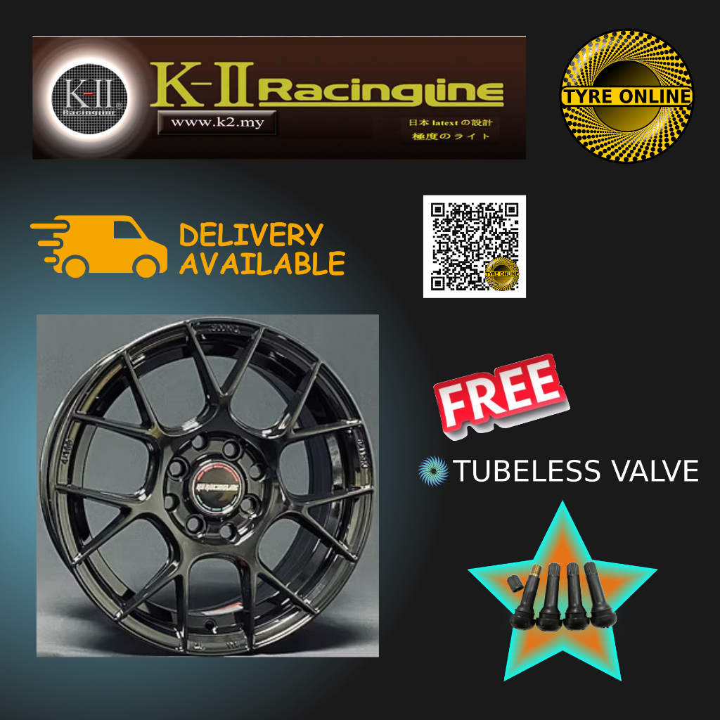1PC NEW K-II RACINGLINE SPORT RIM 1417 B 14 INCH WHEEL AXIA VIVA MYVI ...