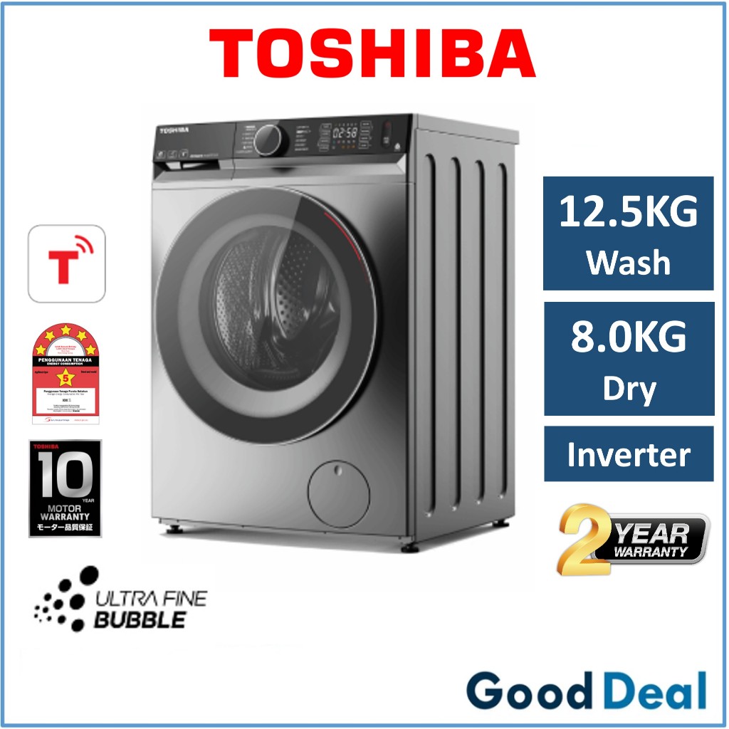 Toshiba 13KG/8KG 2 In 1 Washer Dryer Inverter Washing Machine Mesin Basuh