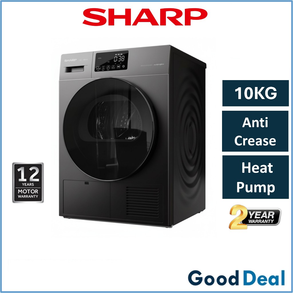 Sharp KDHT10JPG 10KG Heat Pump Clothes Dryer Machine | Shopee Malaysia