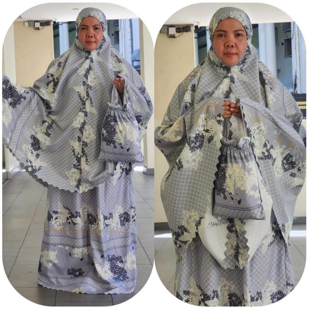 telekung cotton lace travel telekung kerawang zainab free beg | Shopee ...