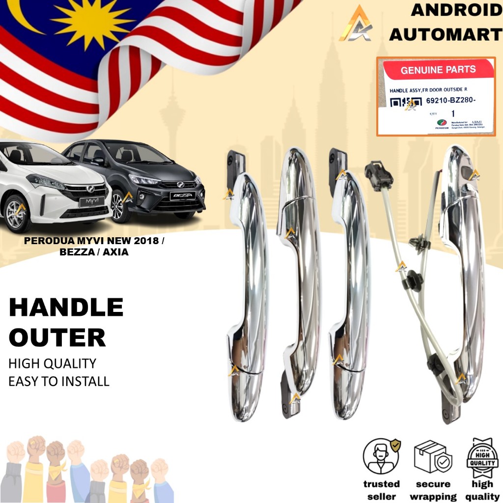 ORIGINAL PERODUA MYVI NEW / BEZZA / AXIA CHROME OUTER DOOR HANDLE OUTER ...