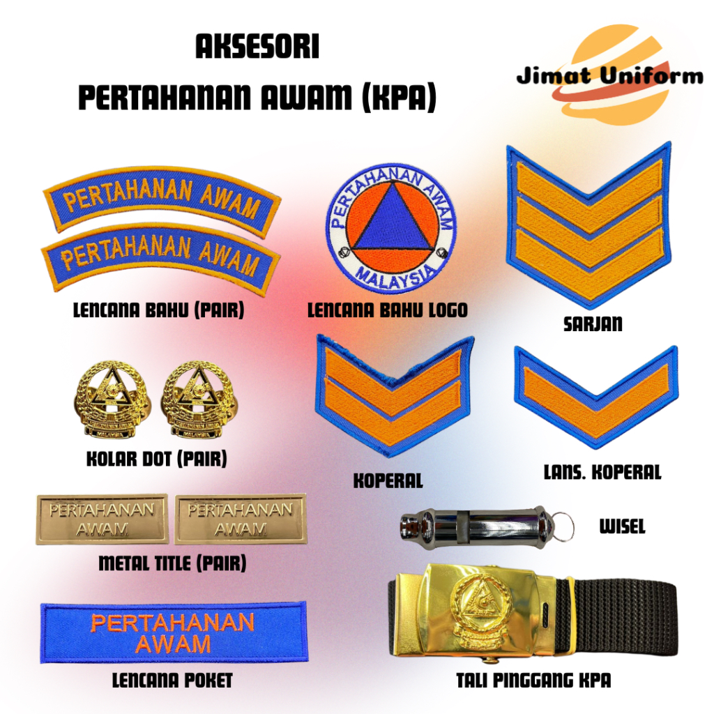 Aksesori / Badges / Lencana Kadet Pertahanan Awam (KPA)(JPA)(APM ...