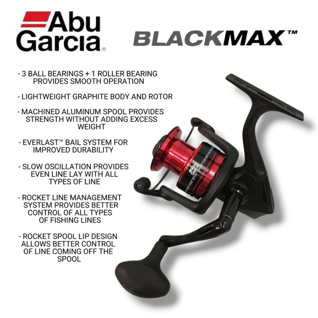 ABU GARCIA BLACK MAX SPINNING REEL (MESIN PANCING) | Shopee Malaysia