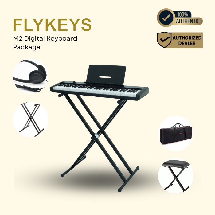 Flykeys M2 SMART Portable & Rechargeable Digital Keyboard - Black (Full ...
