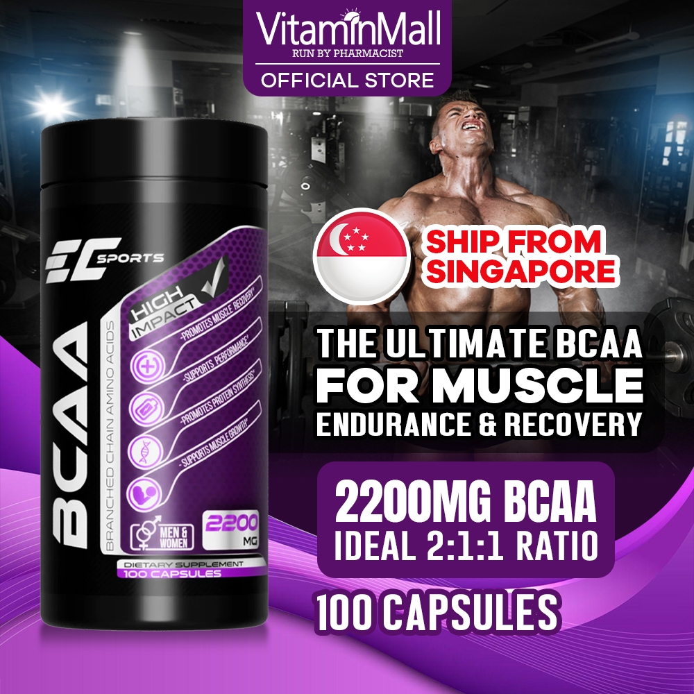 EC Sport BCAA Capsule 2200mg 2:1:1 L Leucine Isoleucine Valine Bcaa ...