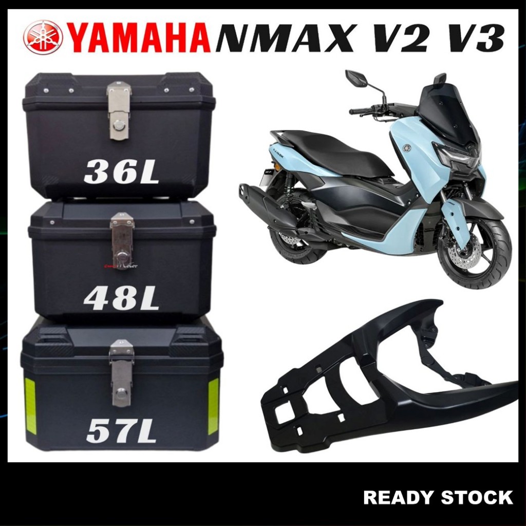 Combo Deal Yamaha NMAX V2 V3 Motor Top Box36L 48L 57L+Yasogo Monorack ...