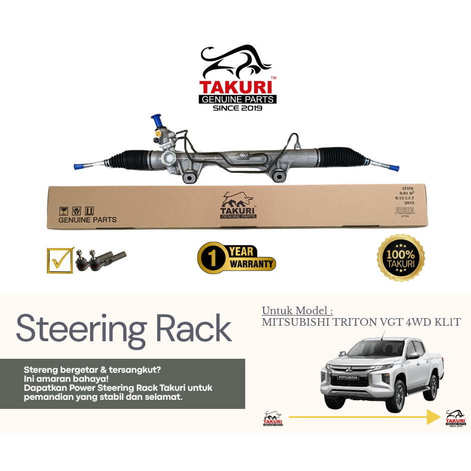TAKURI Steering Rack Assembly for MITSUBISHI TRITON VGT KL1T 4WD (1 ...