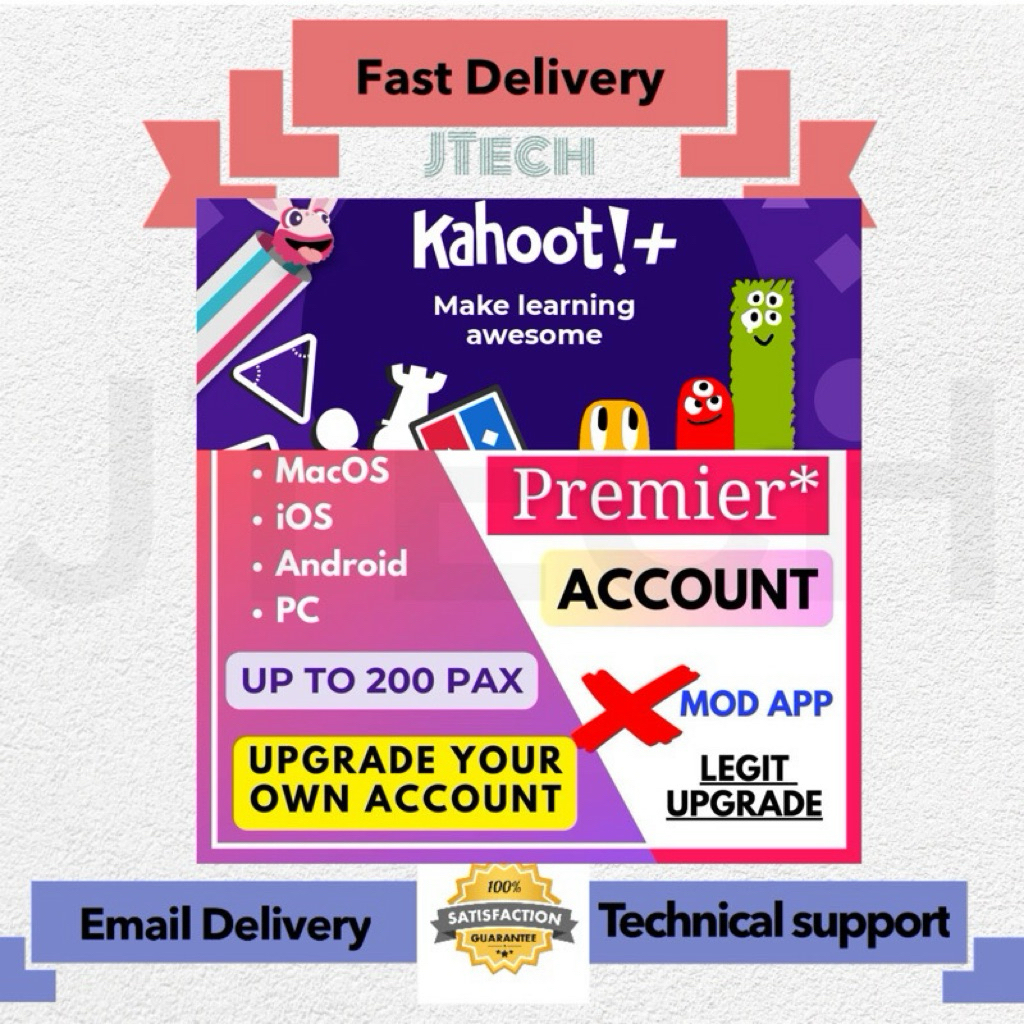 Kahoot!+ Premium Upgrade Own Existing Account Up to 🔴200🔴 players per ...