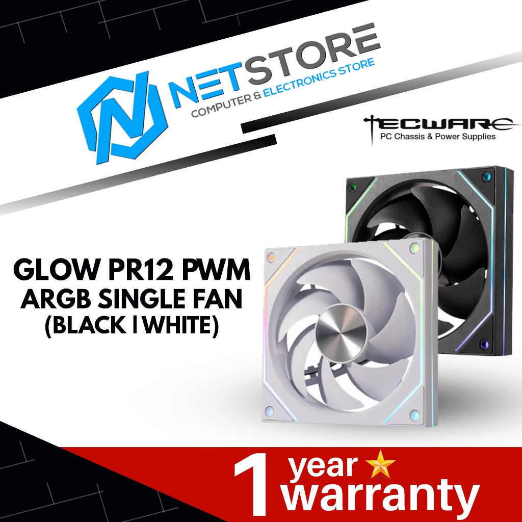 TECWARE GLOW PR12 PWM ARGB SINGLE FAN LITE PACK - (BLACK | WHITE ...