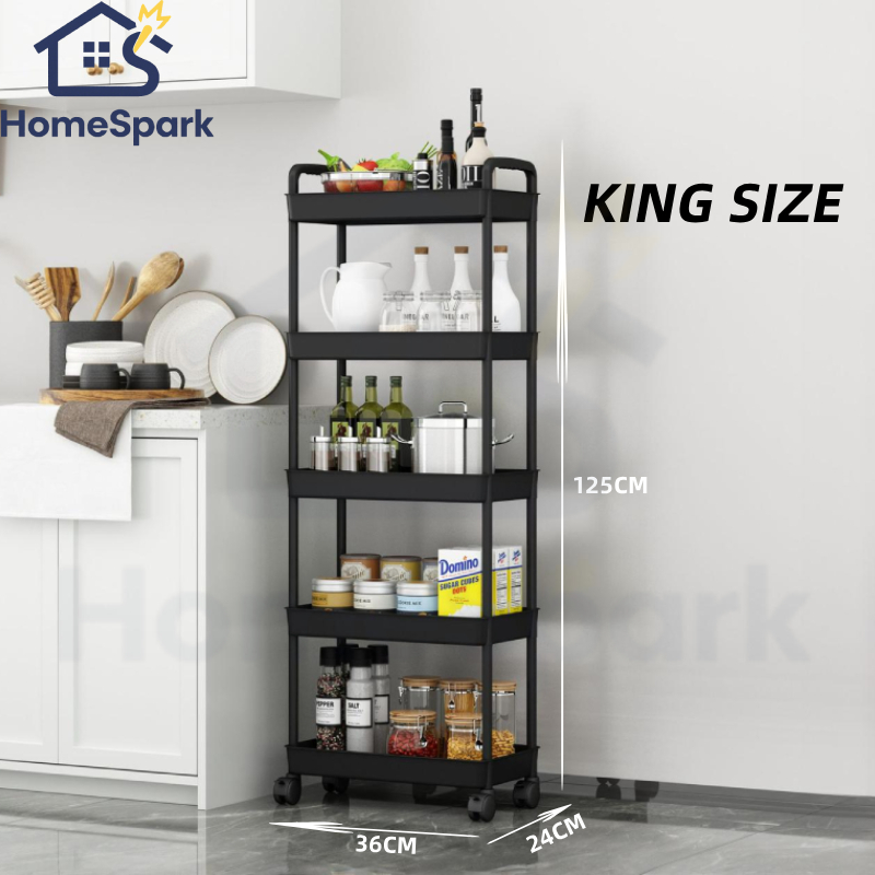 King Size 5 Tier Ikea Trolley Rack Multifunction Storage Shelf Home ...